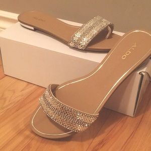Aldo Cadilinna Metallic Slide Sandals